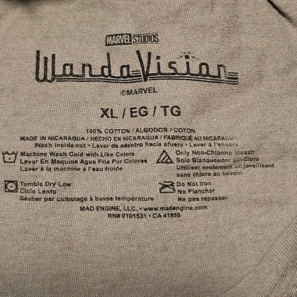 XL Juniors Marvel Wanda Vision short sleeve tshirt grey Hot Topic - Picture 3 of 4